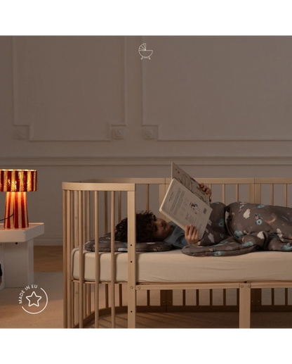 Waldin, Cot 7in1 + Mattress, Natural Wood
