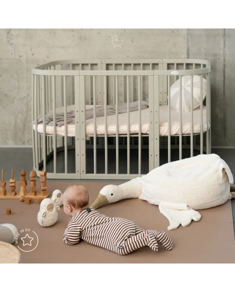 Waldin, Cot 7in1 + Mattress, Olive