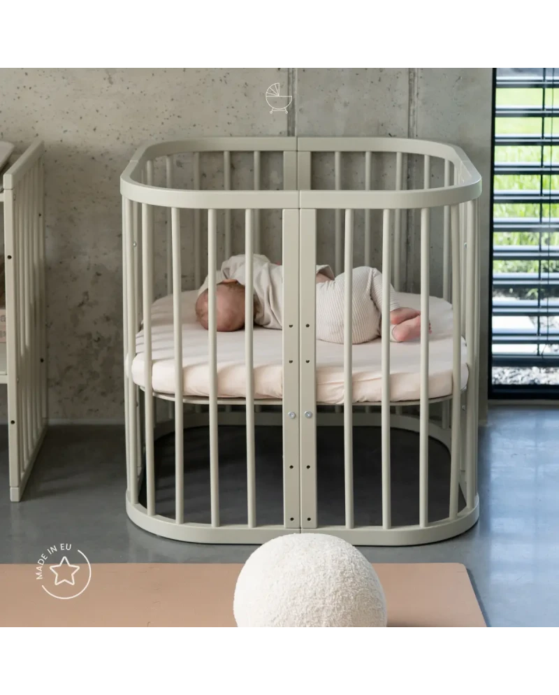 Waldin, Cot 7in1 + Mattress, Olive