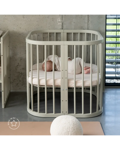 Waldin, Cot 7in1 + Mattress, Olive