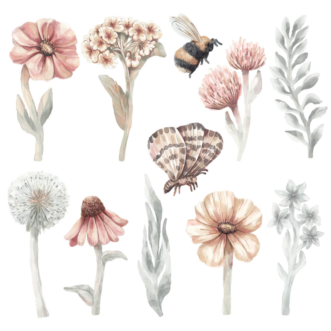 Pastelowelove, Seinätarra Setti, Wildflowers 1