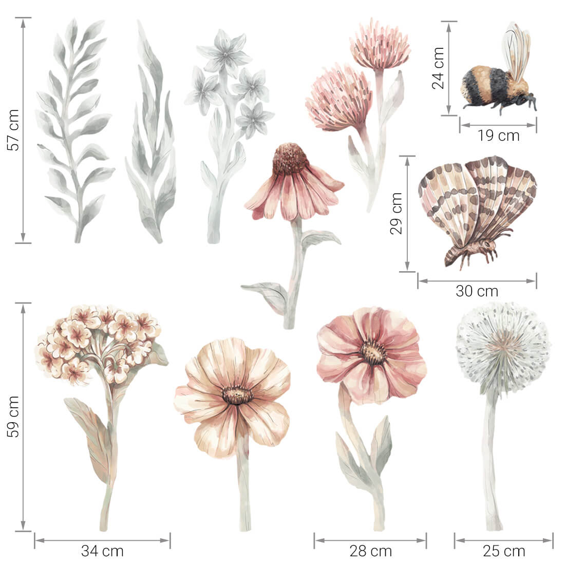 Pastelowelove, Seinätarra Setti, Wildflowers 1