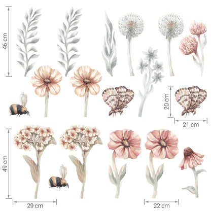 Pastelowe Love, Seinätarra Setti, Wildflowers 2