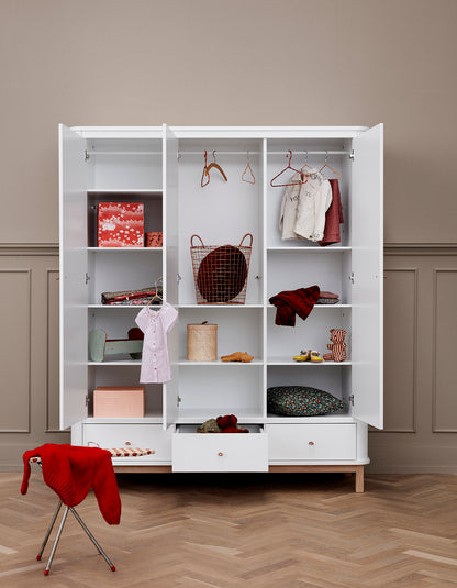 Oliver Furniture, Wood, Vaatekaappi 3 ovea, White/Oak