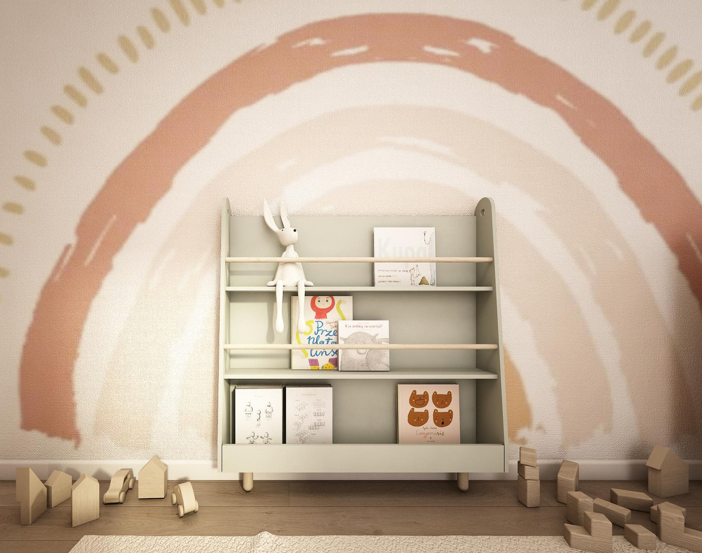 Wood Luck Design, Montessori Bookshelf Bookworm, olika färger