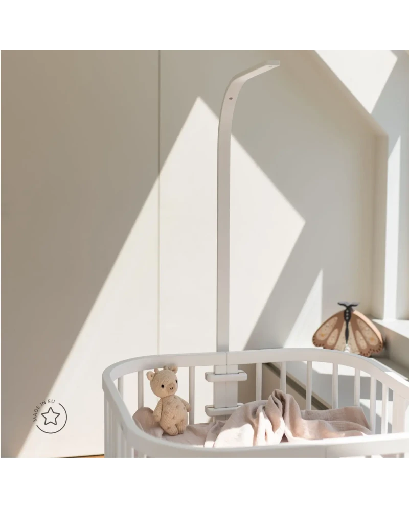Waldin, Oval Cot 7in1 + Mattress, White
