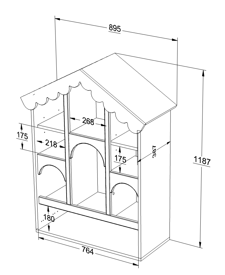 Wood Luck Design, Dollhouse, Olive