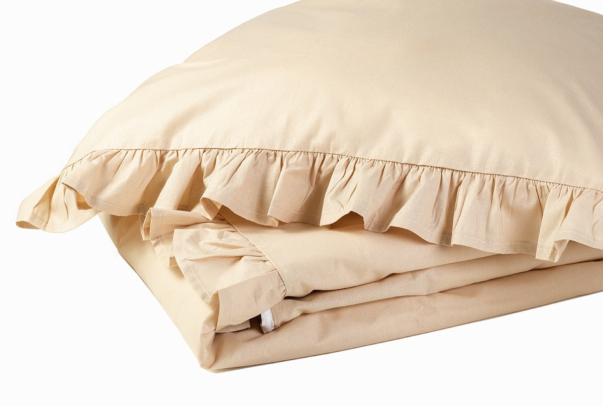 Fitted sheet set 100x135, Nude With Frill