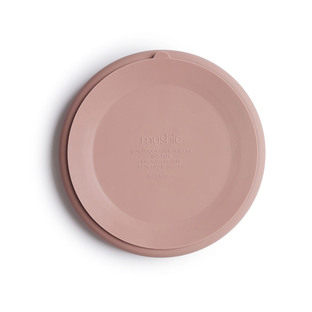 Mushie Silicone plate with suction cup, Blush