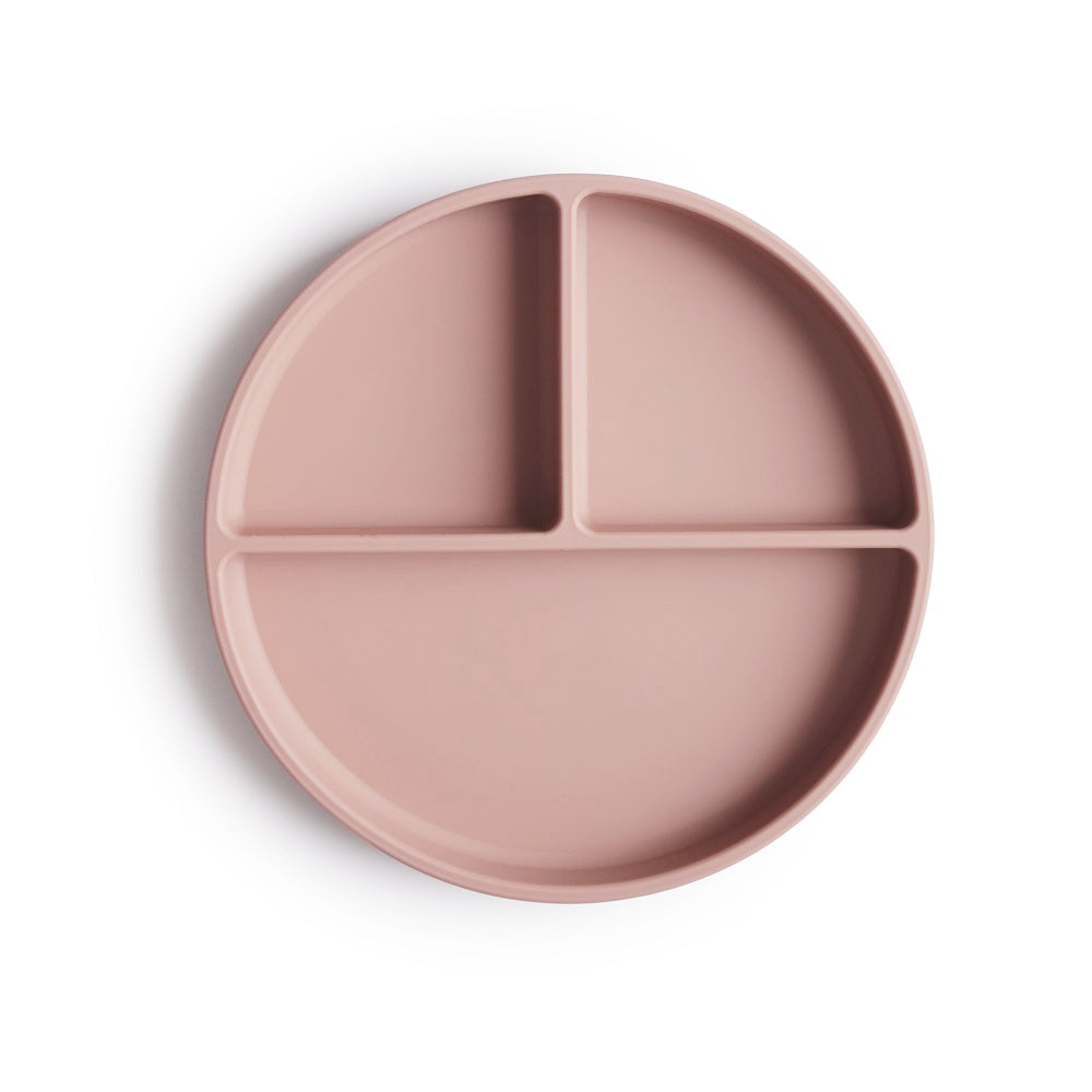 Mushie Silicone plate with suction cup, Blush