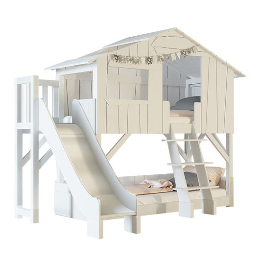 Mathy By Bols Bunk Bed&amp;Slide 90x200, Treehouse White