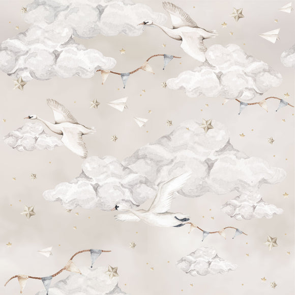 Magic Swans Beige, Tapetti