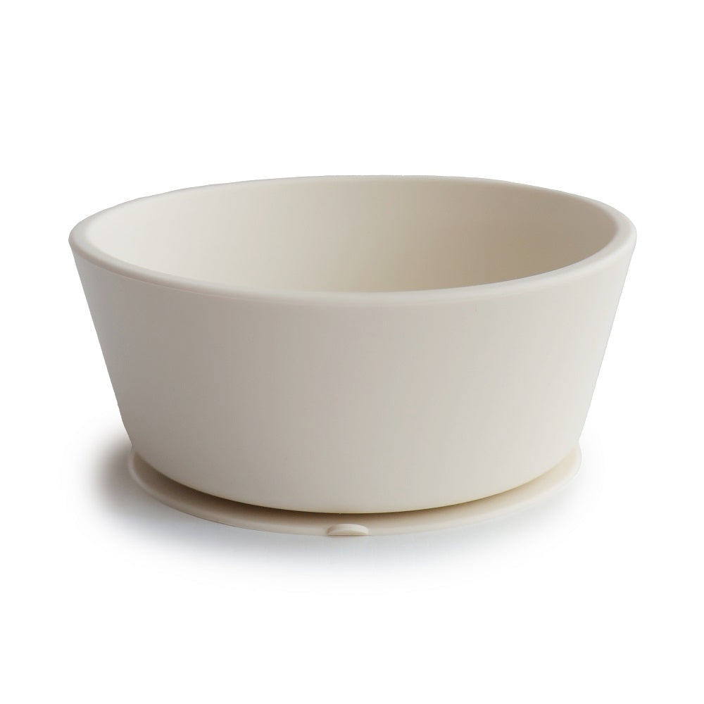 Mushie Silicone Bowl with Suction Cup, Ivory