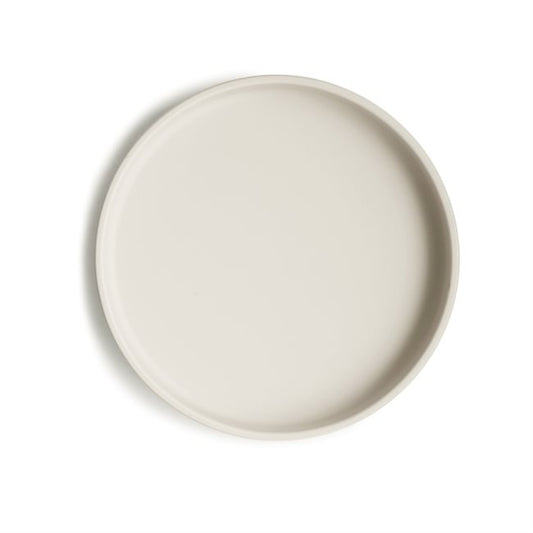 Mushie Silicone plate with suction cup, Classic Ivory