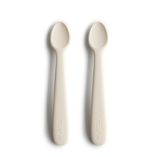 Mushie Silicone Spoon Set 2pcs, Ivory