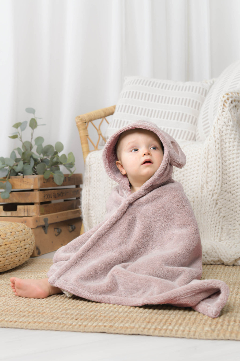 Luin Living Baby towel 0-5 years, Dusty Rose