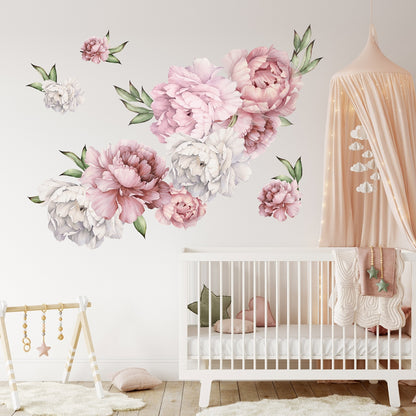 Wall sticker 150x100, Peonies Dirty Pink
