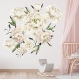 Seinätarra XL 150x150, White Peonies
