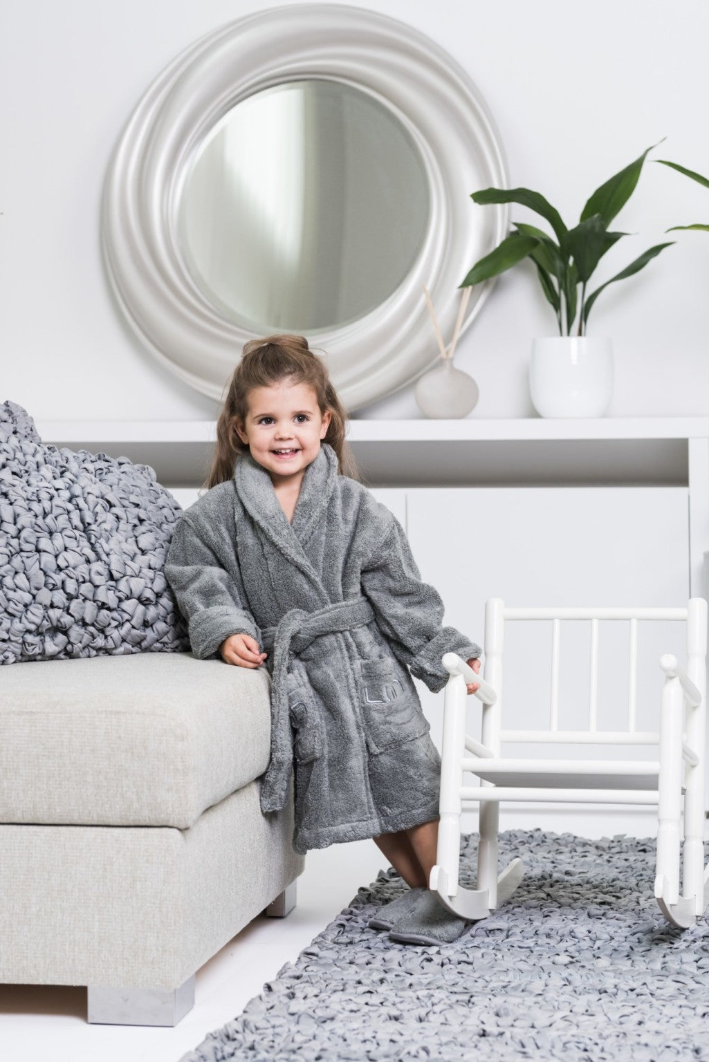 Luin Living Bathrobe for the Whole Family, 8 different sizes, Granite