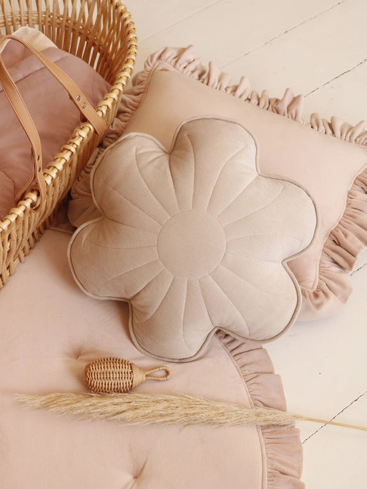 Moi Mili Decorative pillow, Velvet Bloom "Cream Yucca"