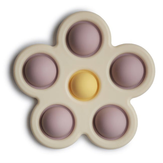Mushie Flower Press Toy , Soft Lilac/Pale