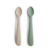 Mushie Silikoni Lusikkasetti 2kpl,  Cambridge Blue/Shifting Sand