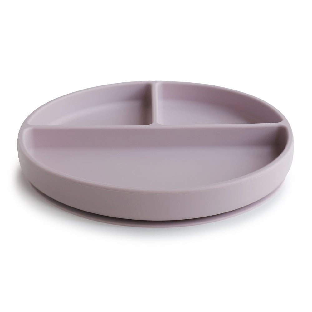Mushie Silicone plate with suction cup, Soft Lilac