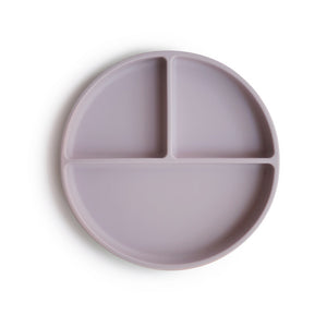 Mushie Silikonilautanen Imukupilla, Soft Lilac