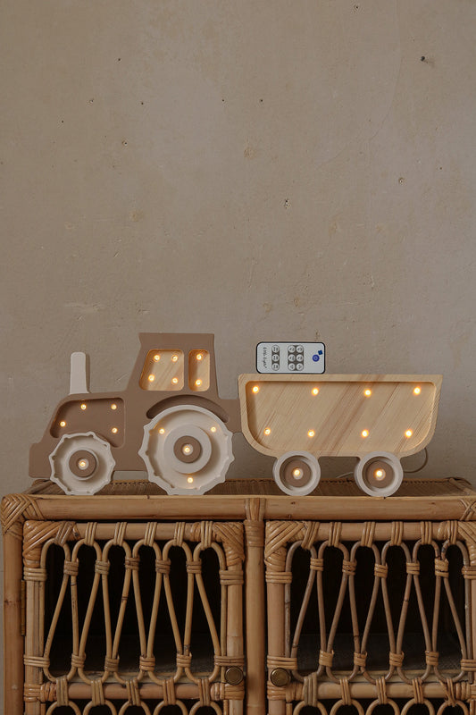 Little Lights Night Light Tractor, Coffee Cream