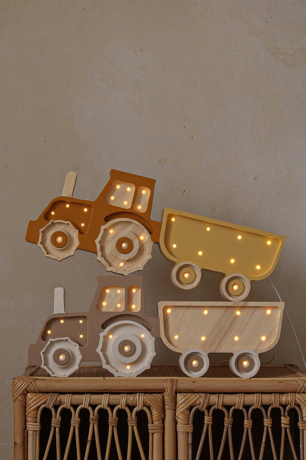 Little Lights Night Light Tractor, Mustard