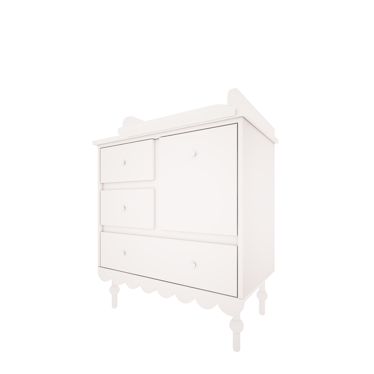 Dresser Babushka, Short White