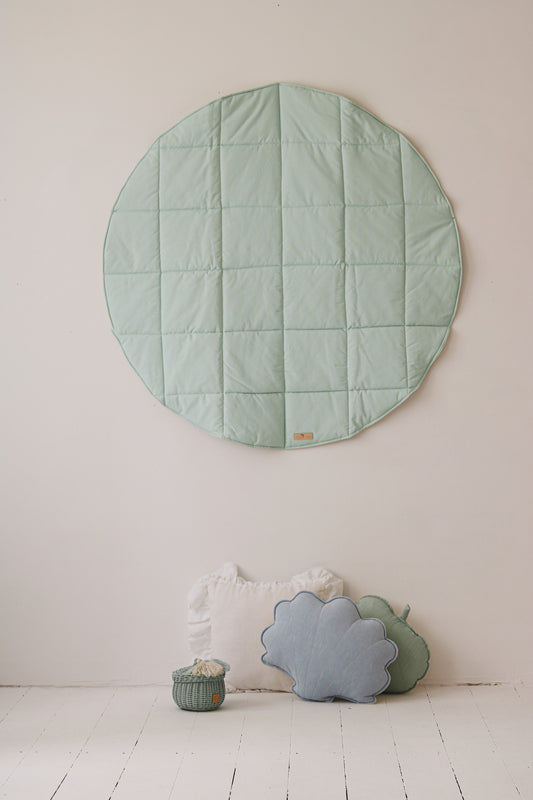 Moi Mili Playmat, Cotton Round "Mint And Beige"