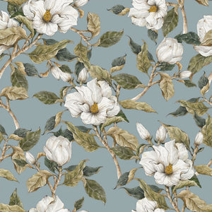 Magnolias On The Blue Background, Tapetti