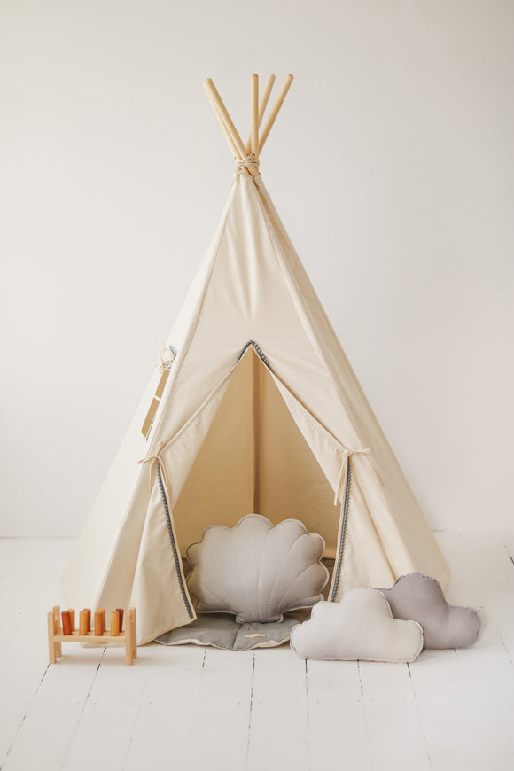 Moi Mili Leikkiteltta Setti, Grey Pompom