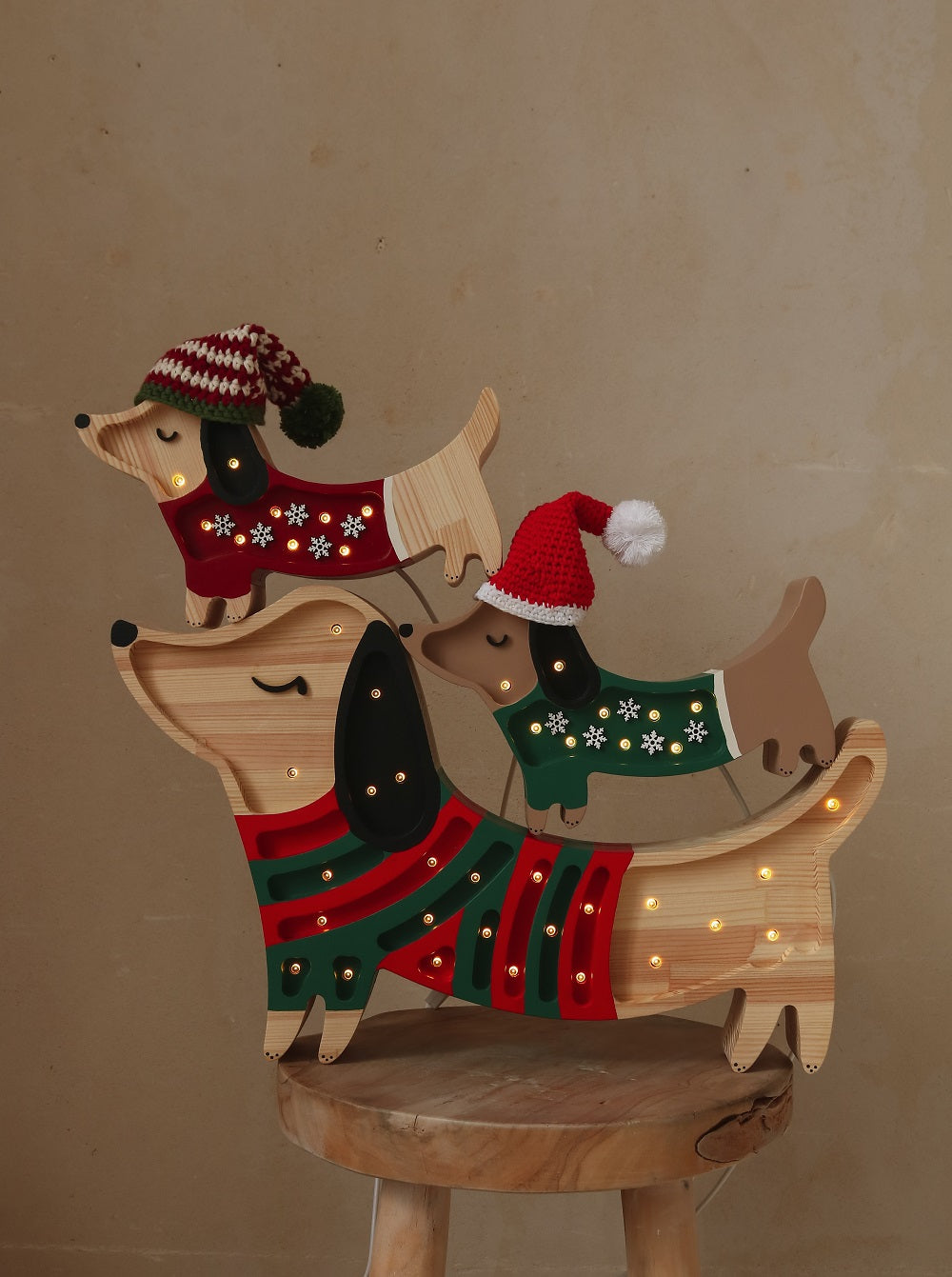 Små ljus, nattlampa valp MINI, julsnöflinga