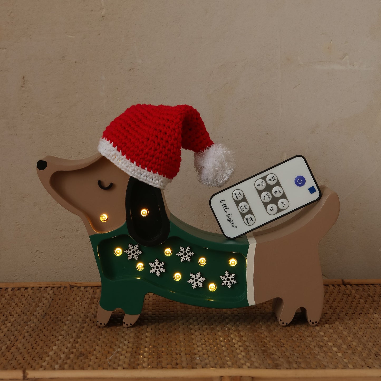 Små ljus, nattlampa valp MINI, julsnöflinga