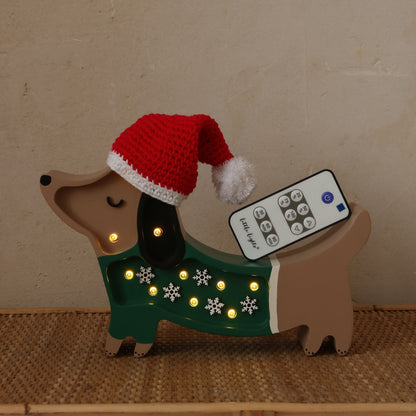 Små ljus, nattlampa valp MINI, julsnöflinga