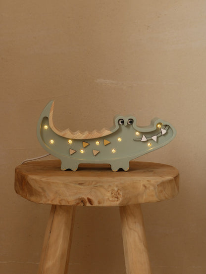 Little Lights Night light Crocodile, Pastel Khaki