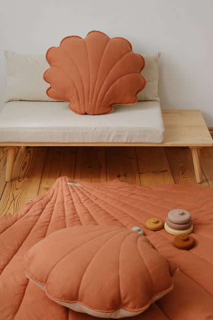 Moi Mili Decorative Pillow Small, Linen Shell "Papaya"