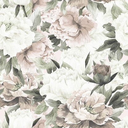 White And Pink Peonies, Tapetti