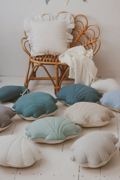 Moi Mili Decorative Pillow Small, Linen Shell "Eye of the Sea"