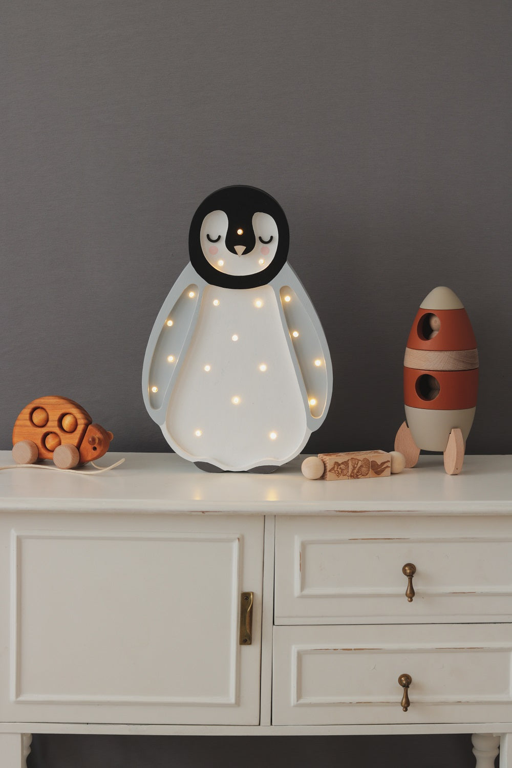 Little Lights, Yövalo Baby Penguin, Light Grey