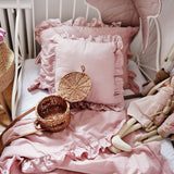 Pussilakanasetti 100x135, Dirty Pink With Frill