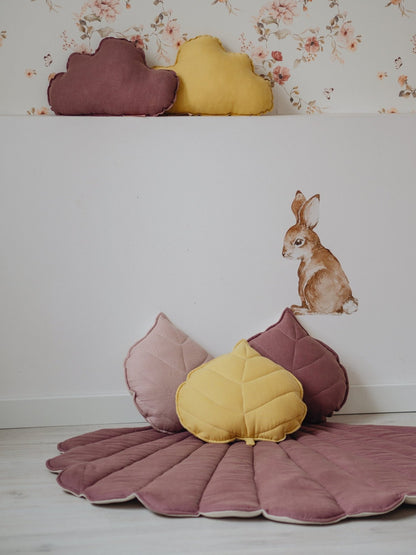 Moi Mili Decorative pillow, Linen Leaf "Powder Pink"