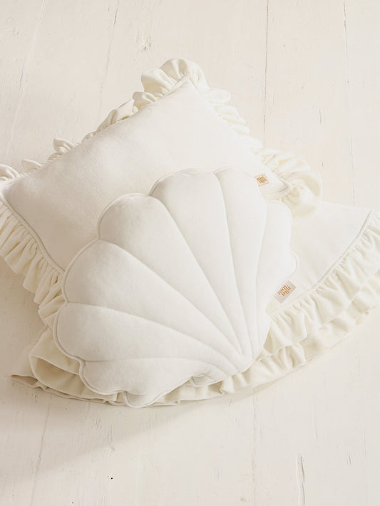 Moi Mili Decorative Pillow Medium, Soft Velvet Shell "White"