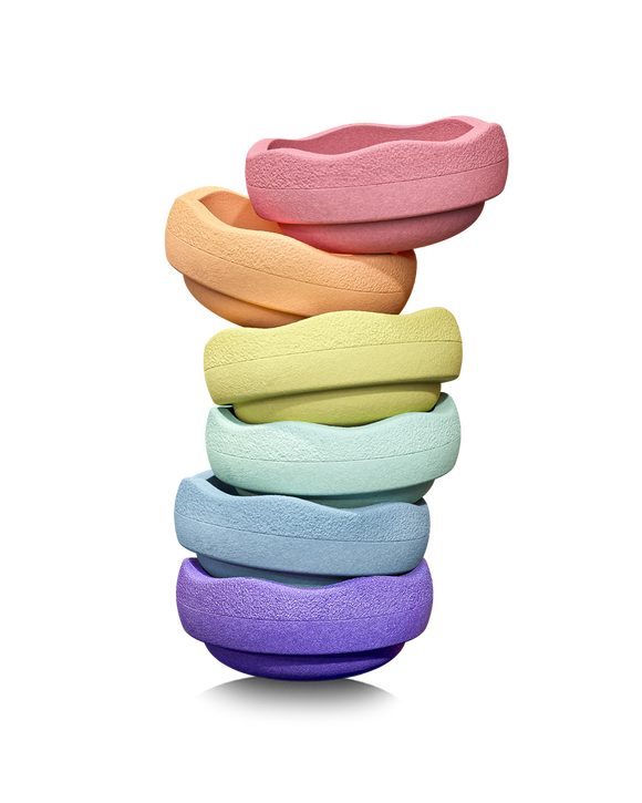 Stapelstein 6 kpl Setti, Rainbow Pastel