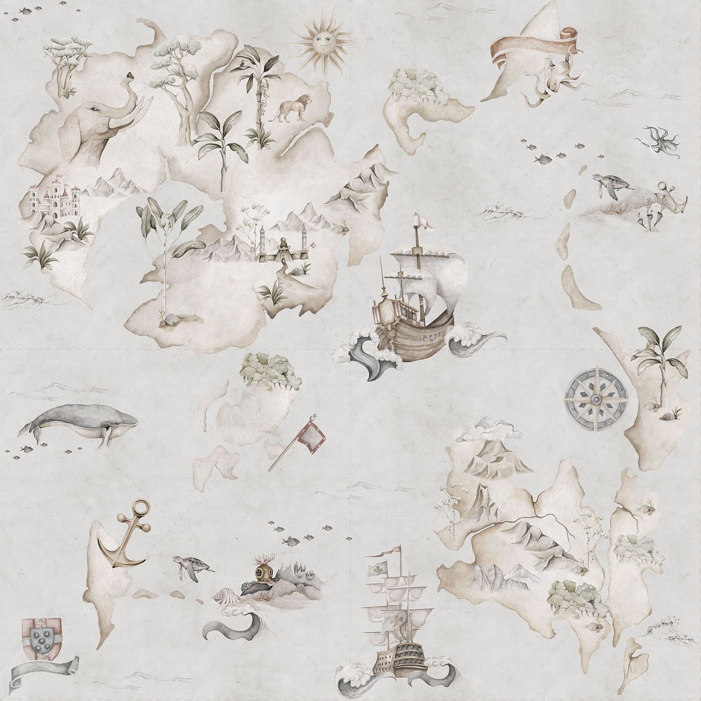Map Stories From The Sea Color, Tapetti