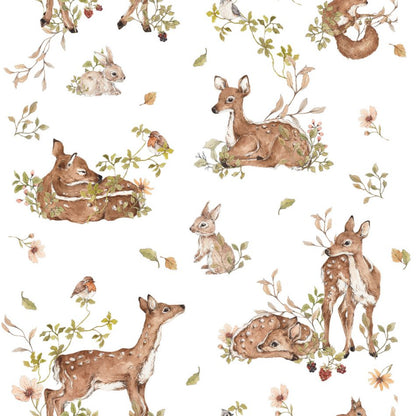 Deer Meadow White, Wallpaper